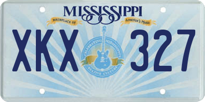 MS license plate XKX327