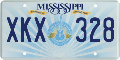 MS license plate XKX328