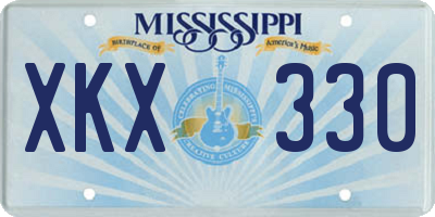 MS license plate XKX330