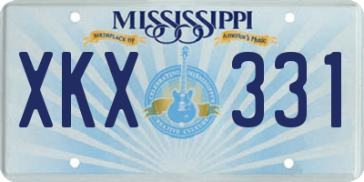 MS license plate XKX331