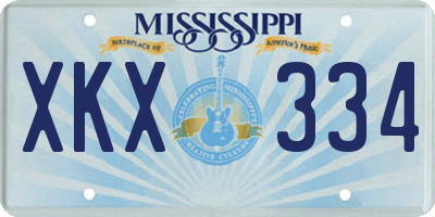 MS license plate XKX334
