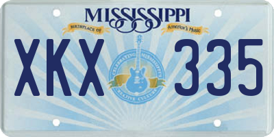 MS license plate XKX335