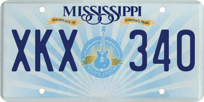 MS license plate XKX340
