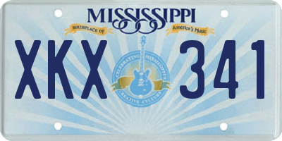 MS license plate XKX341