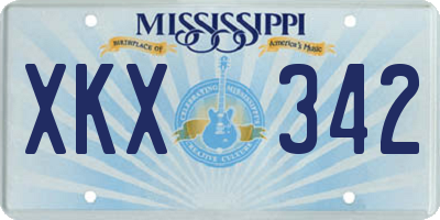 MS license plate XKX342