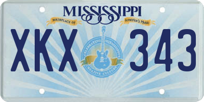 MS license plate XKX343