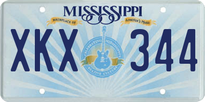 MS license plate XKX344