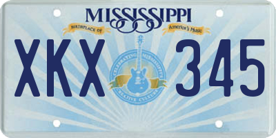 MS license plate XKX345