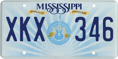 MS license plate XKX346