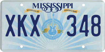 MS license plate XKX348