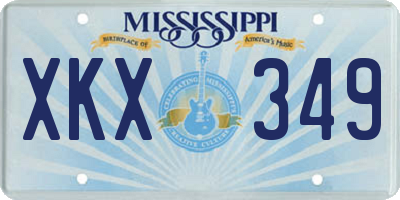 MS license plate XKX349
