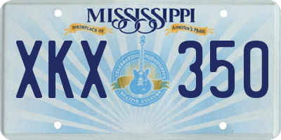 MS license plate XKX350