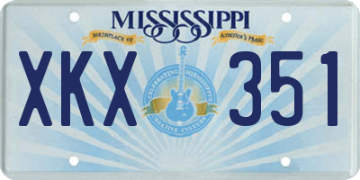MS license plate XKX351