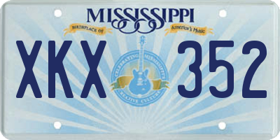 MS license plate XKX352