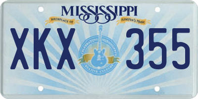 MS license plate XKX355