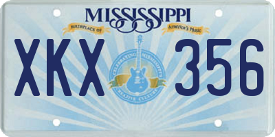 MS license plate XKX356