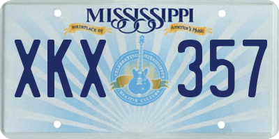 MS license plate XKX357