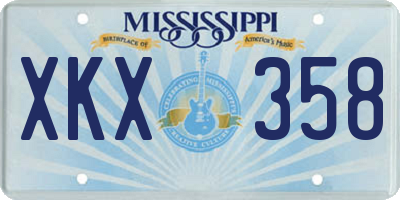 MS license plate XKX358