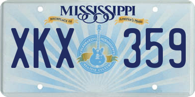 MS license plate XKX359