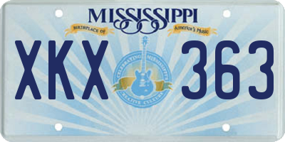 MS license plate XKX363
