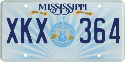MS license plate XKX364