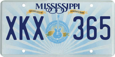 MS license plate XKX365