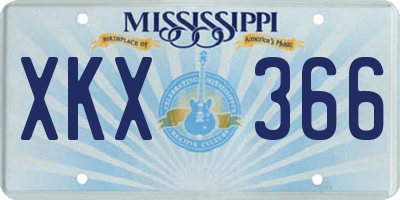 MS license plate XKX366