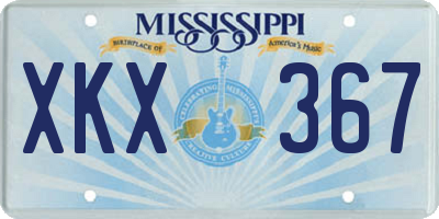 MS license plate XKX367