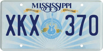 MS license plate XKX370