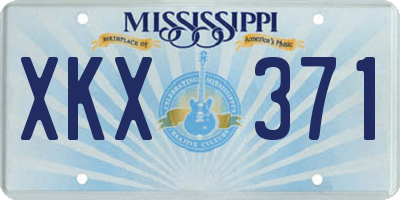 MS license plate XKX371