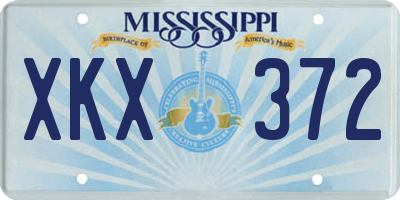 MS license plate XKX372