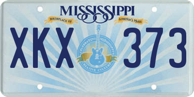 MS license plate XKX373
