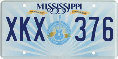 MS license plate XKX376