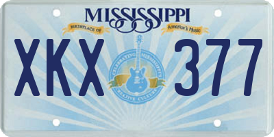 MS license plate XKX377