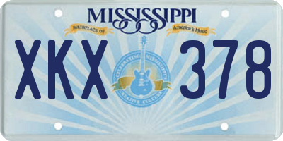 MS license plate XKX378