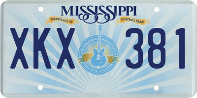 MS license plate XKX381