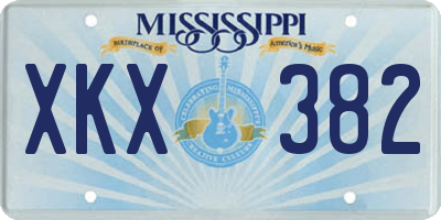 MS license plate XKX382