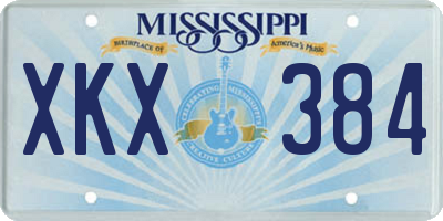 MS license plate XKX384