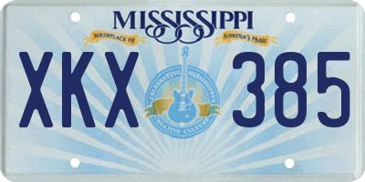 MS license plate XKX385