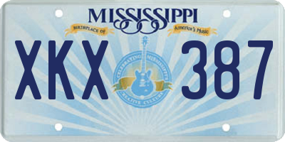 MS license plate XKX387