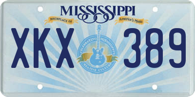 MS license plate XKX389
