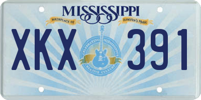 MS license plate XKX391