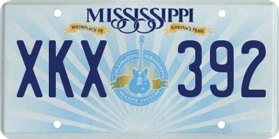 MS license plate XKX392