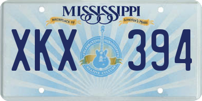 MS license plate XKX394