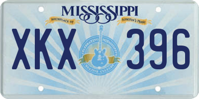 MS license plate XKX396