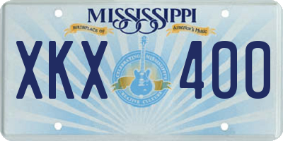 MS license plate XKX400