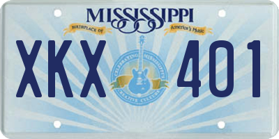 MS license plate XKX401
