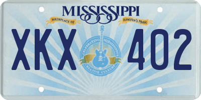 MS license plate XKX402