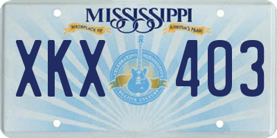 MS license plate XKX403