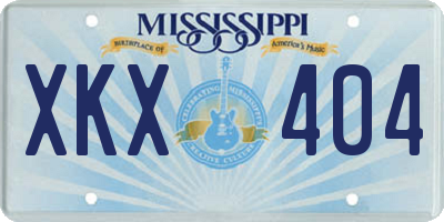 MS license plate XKX404